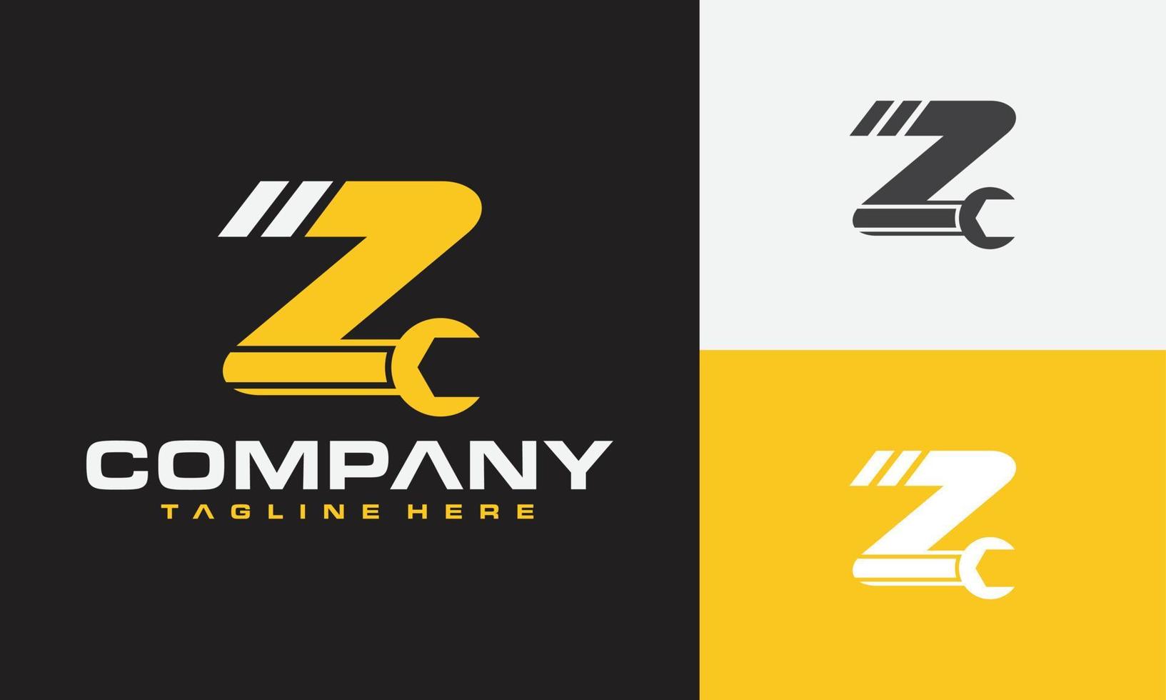 initial Z wrench logo vector