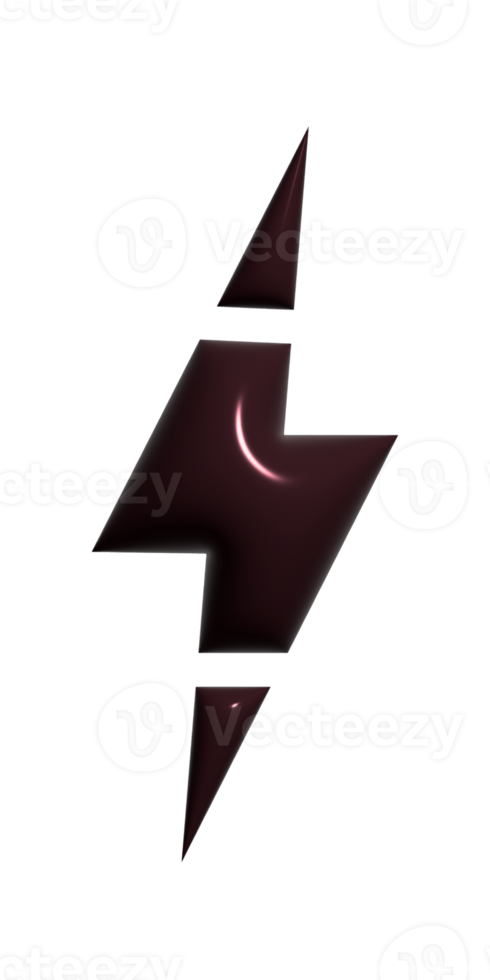 Bolzen Beleuchtung 3d Symbol auf transparent Hintergrund. png