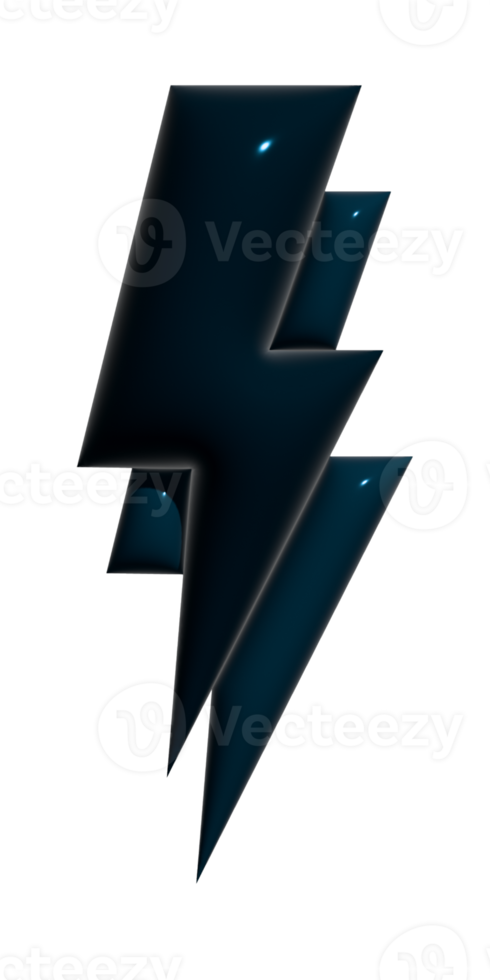 Bolt lighting 3d icon on transparent background. png