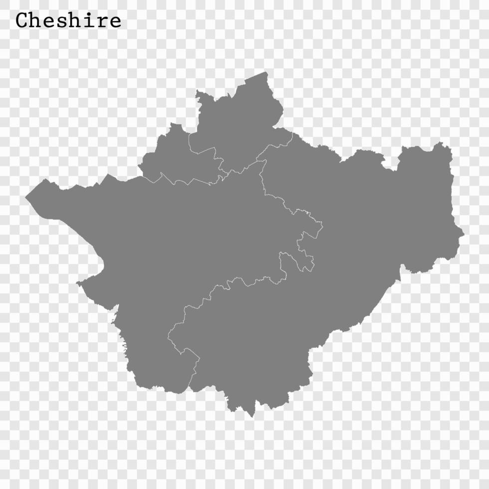 High Quality map is a county of England vector