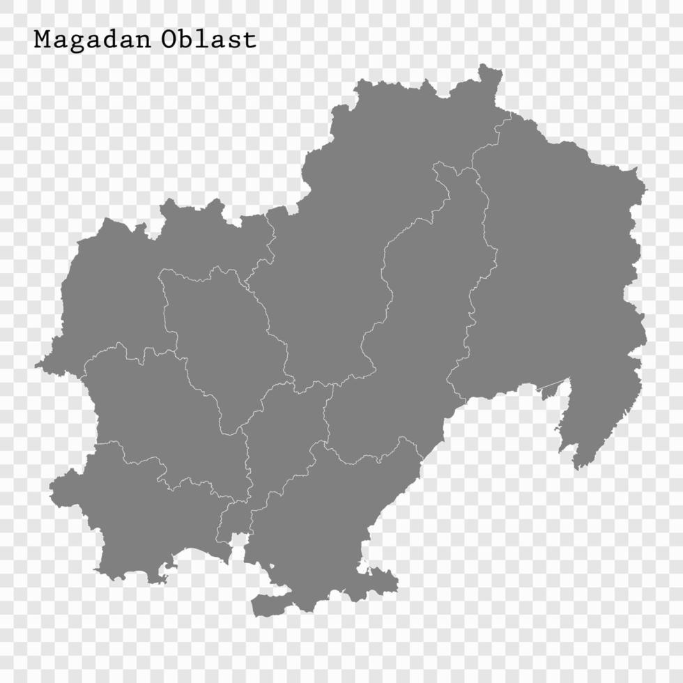 High Quality map is a region of Russia vector