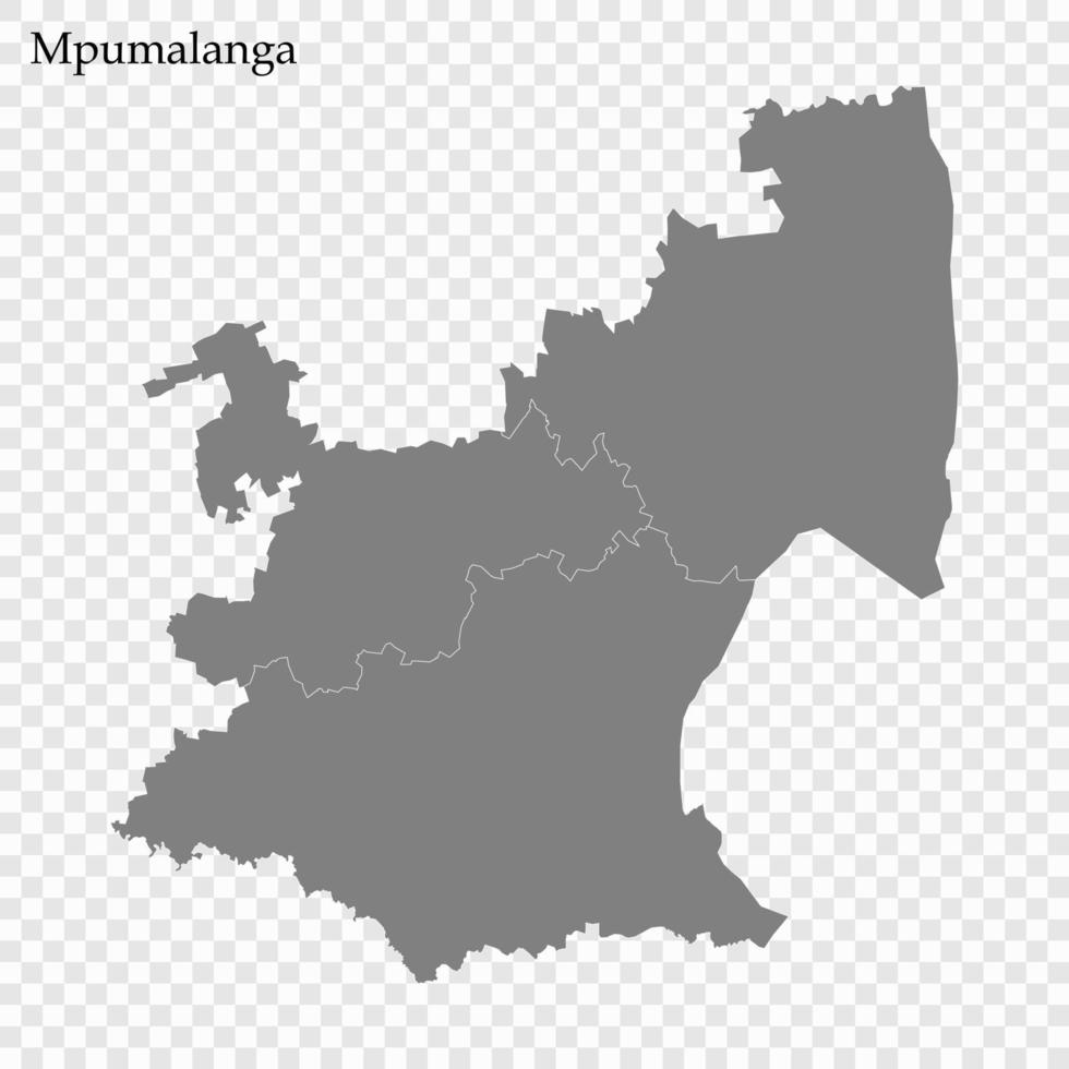 High Quality map is a province of South Africa vector