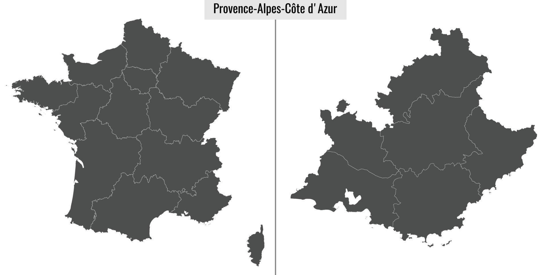 mapa región de Francia redil d'azur vector