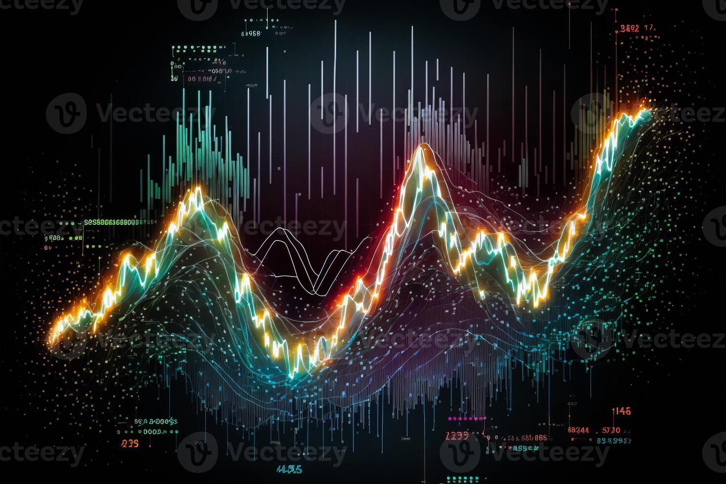 Abstract artificial intelligence business analysis chart, photo