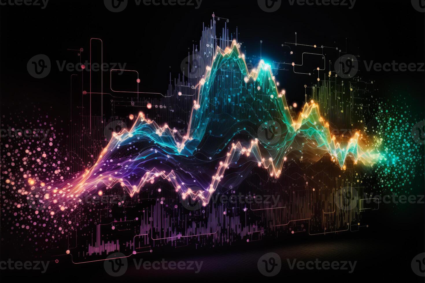 Abstract artificial intelligence business analysis chart, photo