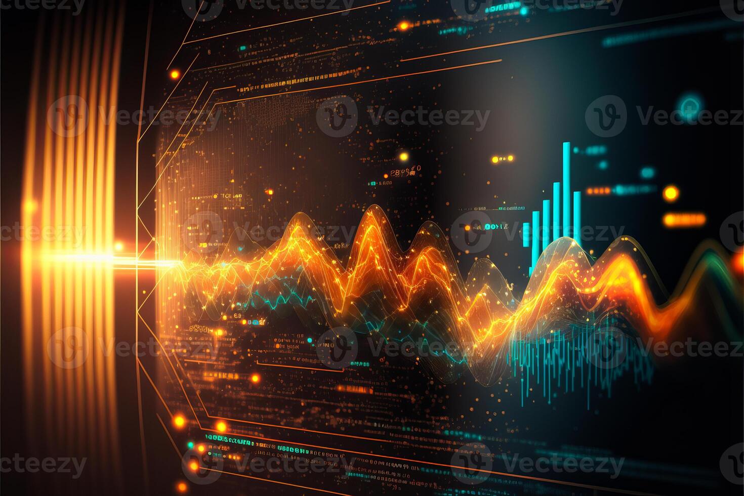 Abstract artificial intelligence business analysis chart, photo