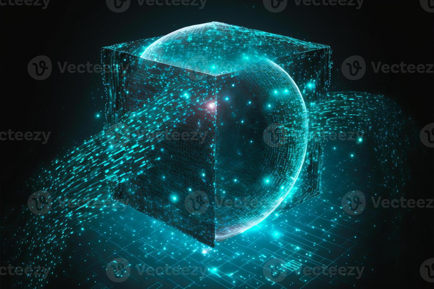 Digital cloud computing technology concept. photo