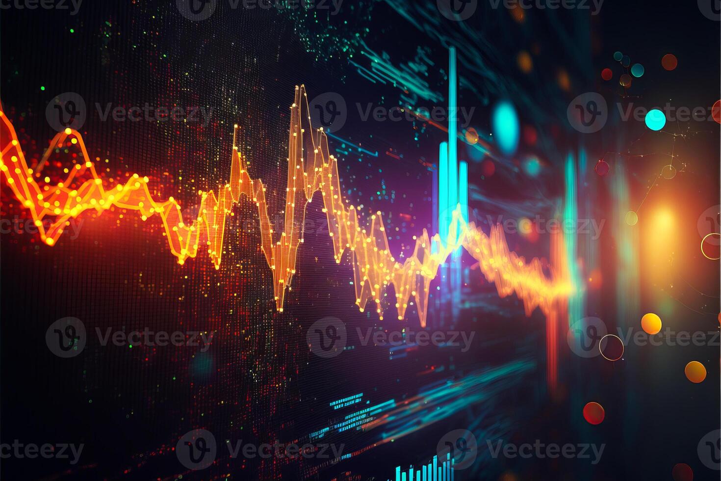 Abstract artificial intelligence business analysis chart, photo