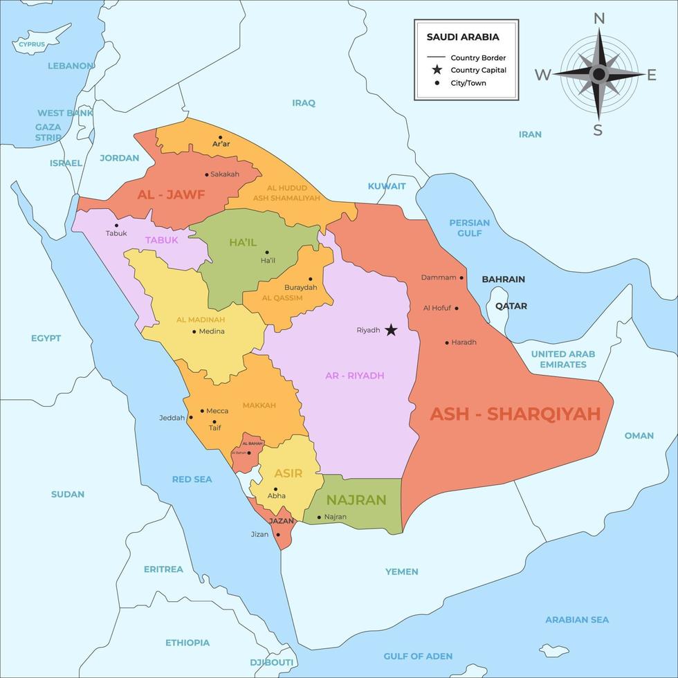 saudi arabia mapa país vector