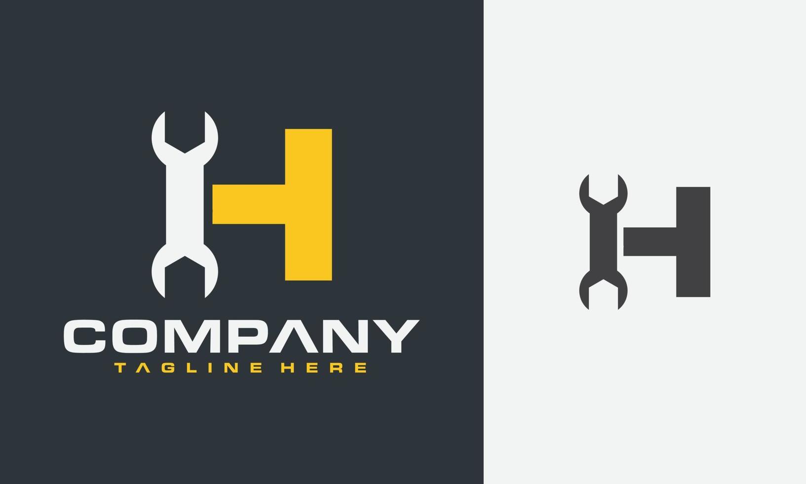 initial H wrench logo vector