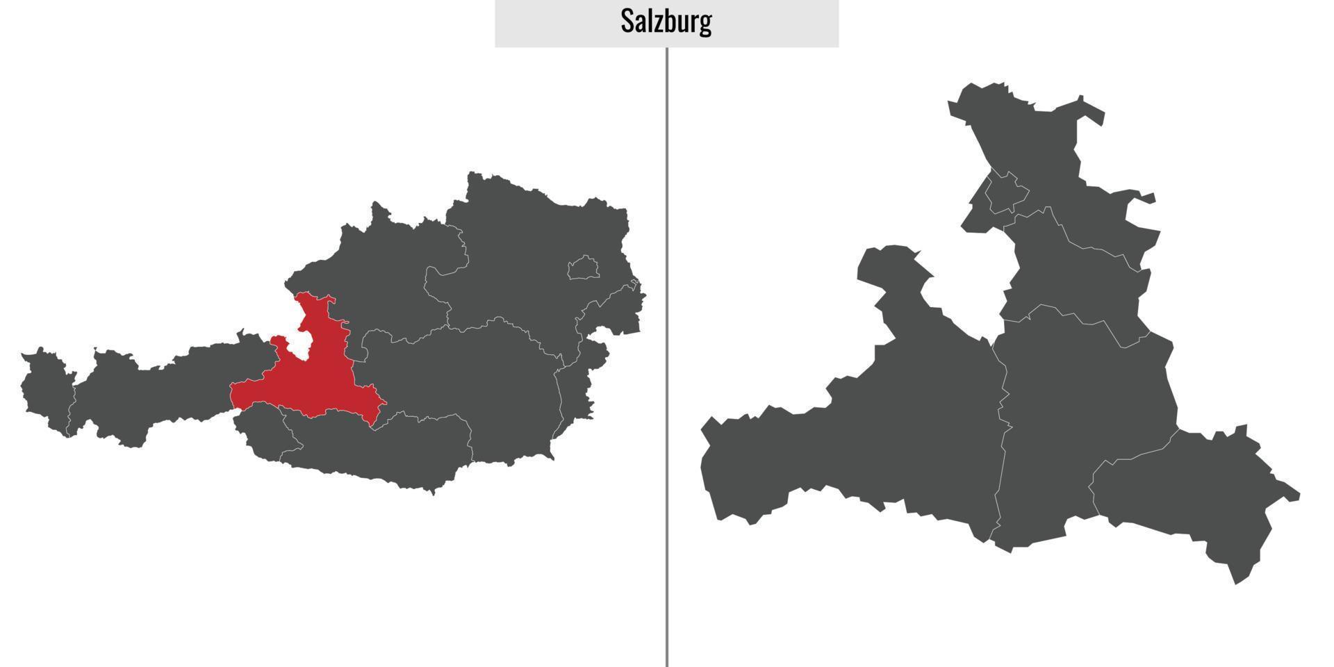 mapa estado de austria vector