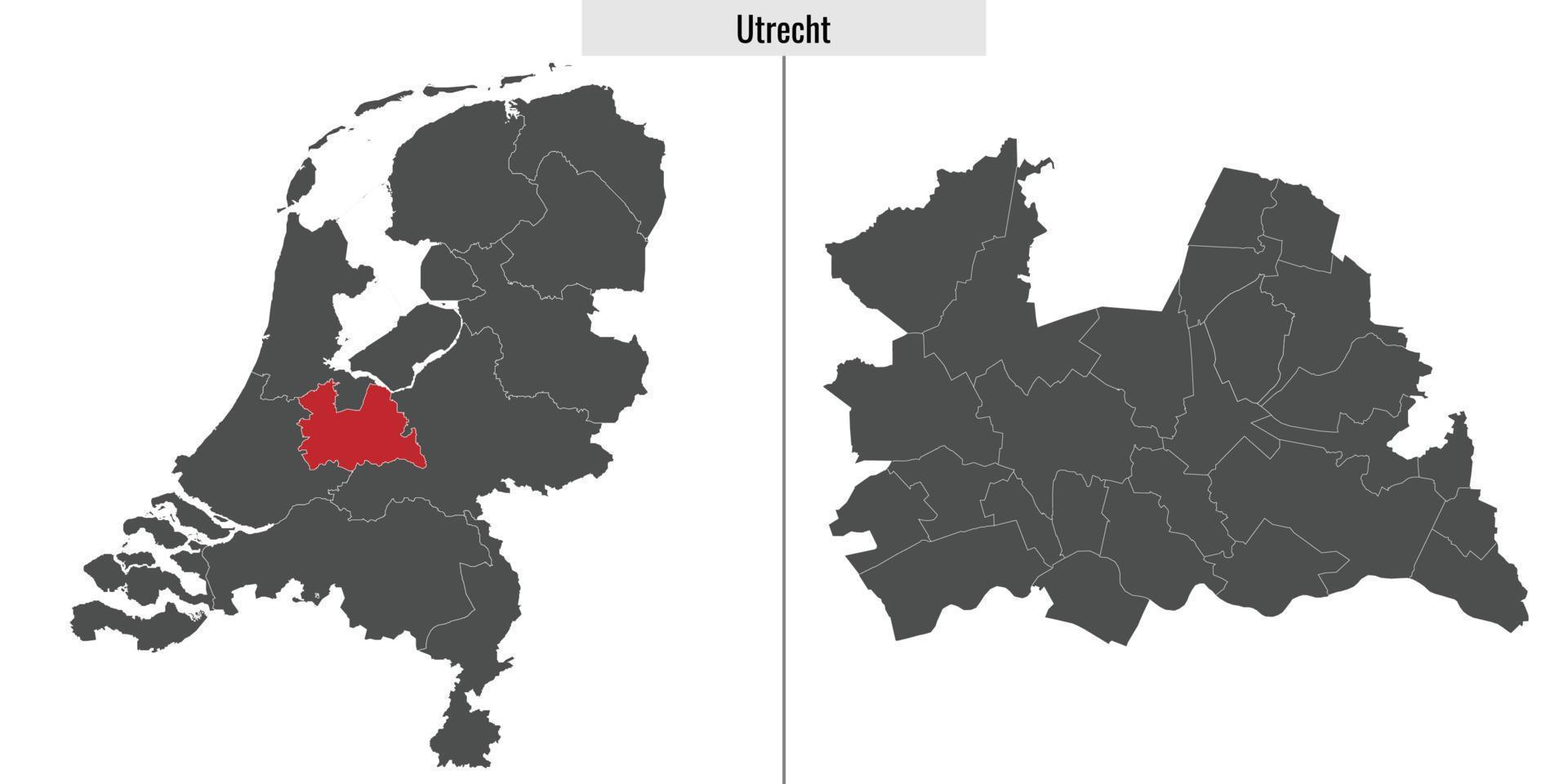 map region of Netherlands vector