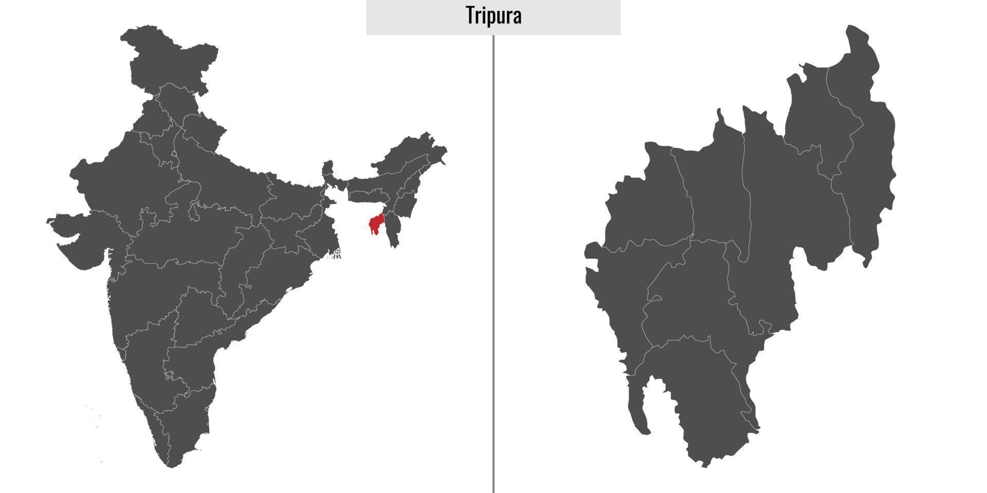 mapa estado de India vector