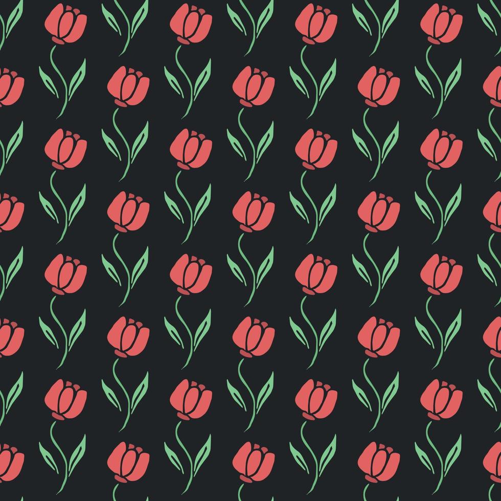 Seamless floral pattern. Doodle background with flowers. Spring pattern vector