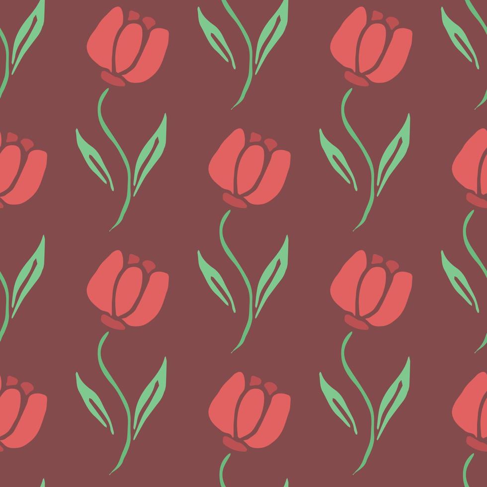 Seamless floral pattern. Doodle background with flowers. Spring pattern vector