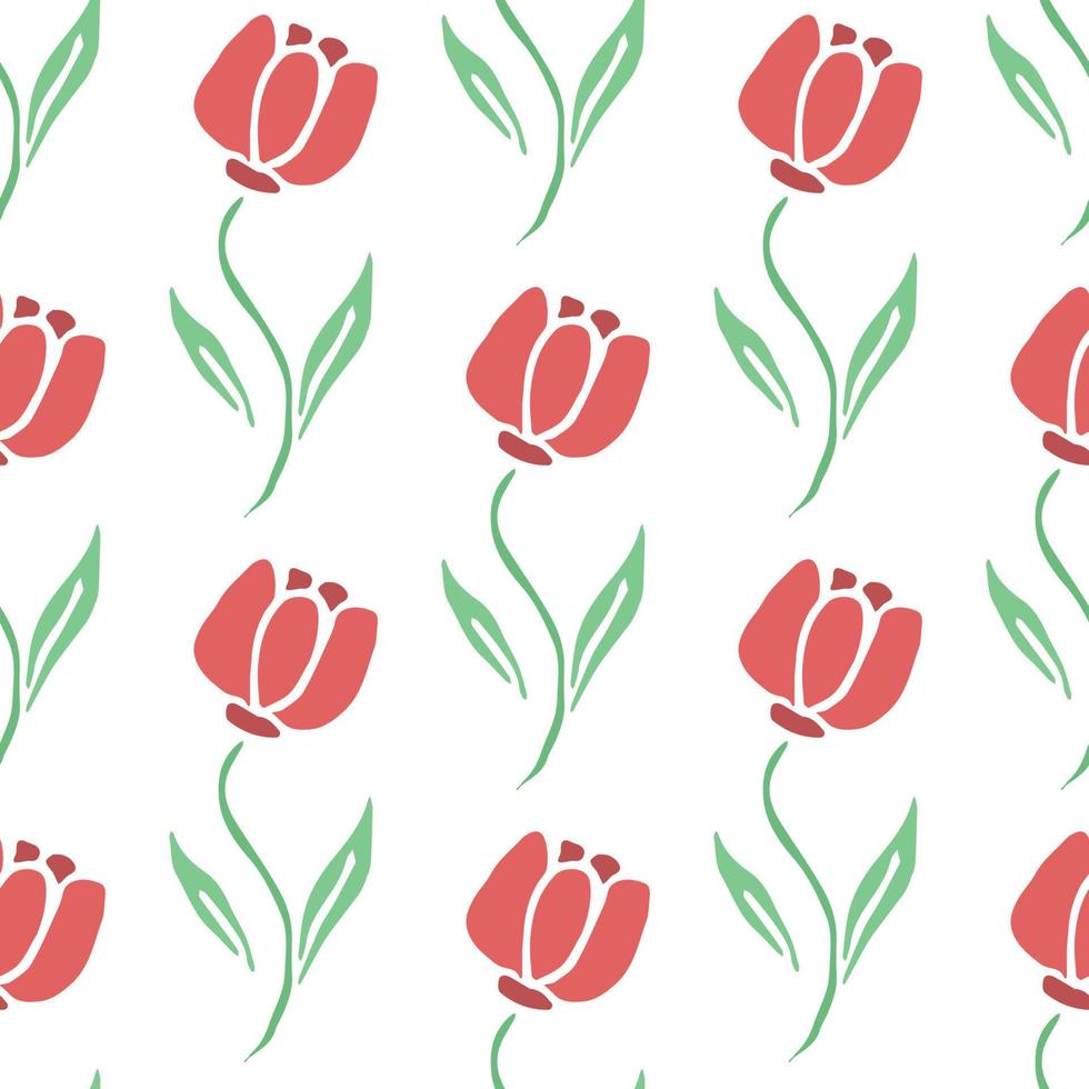 Seamless floral pattern. Doodle background with flowers. Spring pattern vector