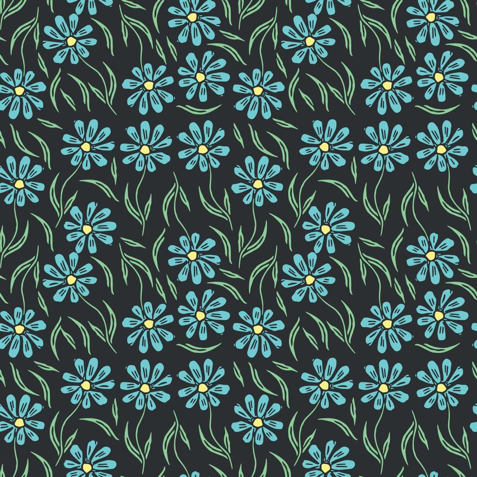 Seamless floral pattern. Doodle background with flowers. Spring pattern vector
