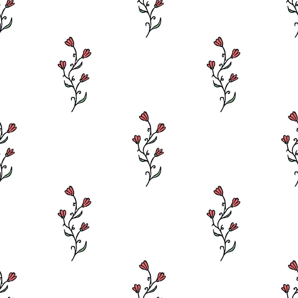 Seamless floral pattern. Doodle background with flowers. Spring pattern vector