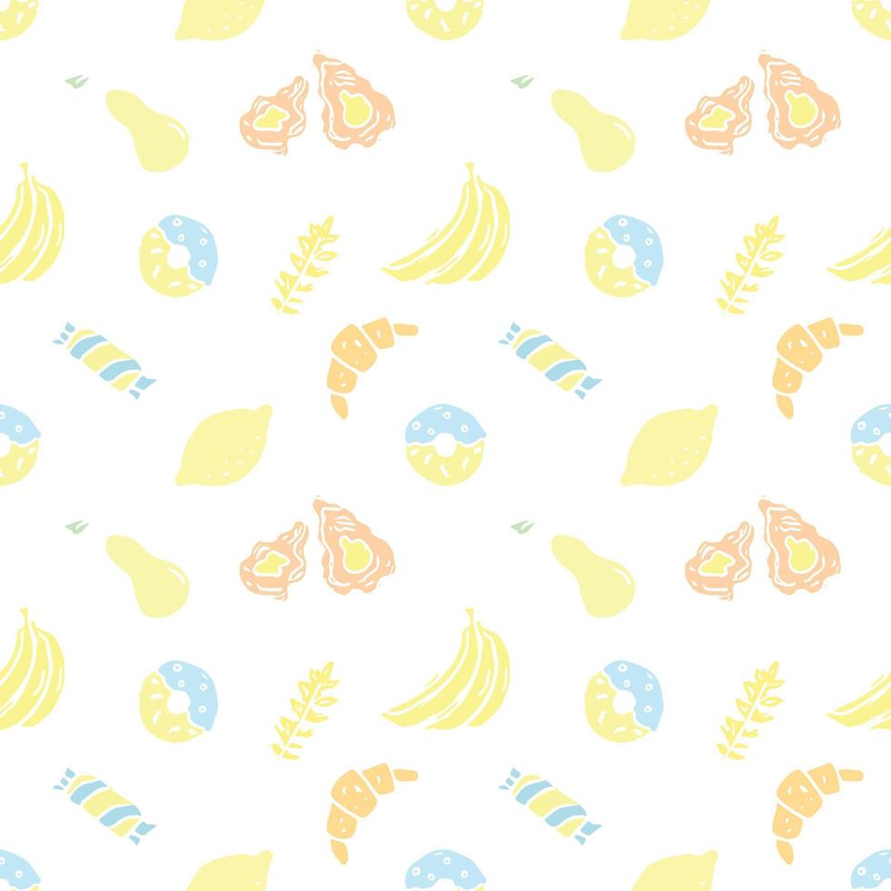 Seamless pattern with food icons. doodle food pattern. Food background vector