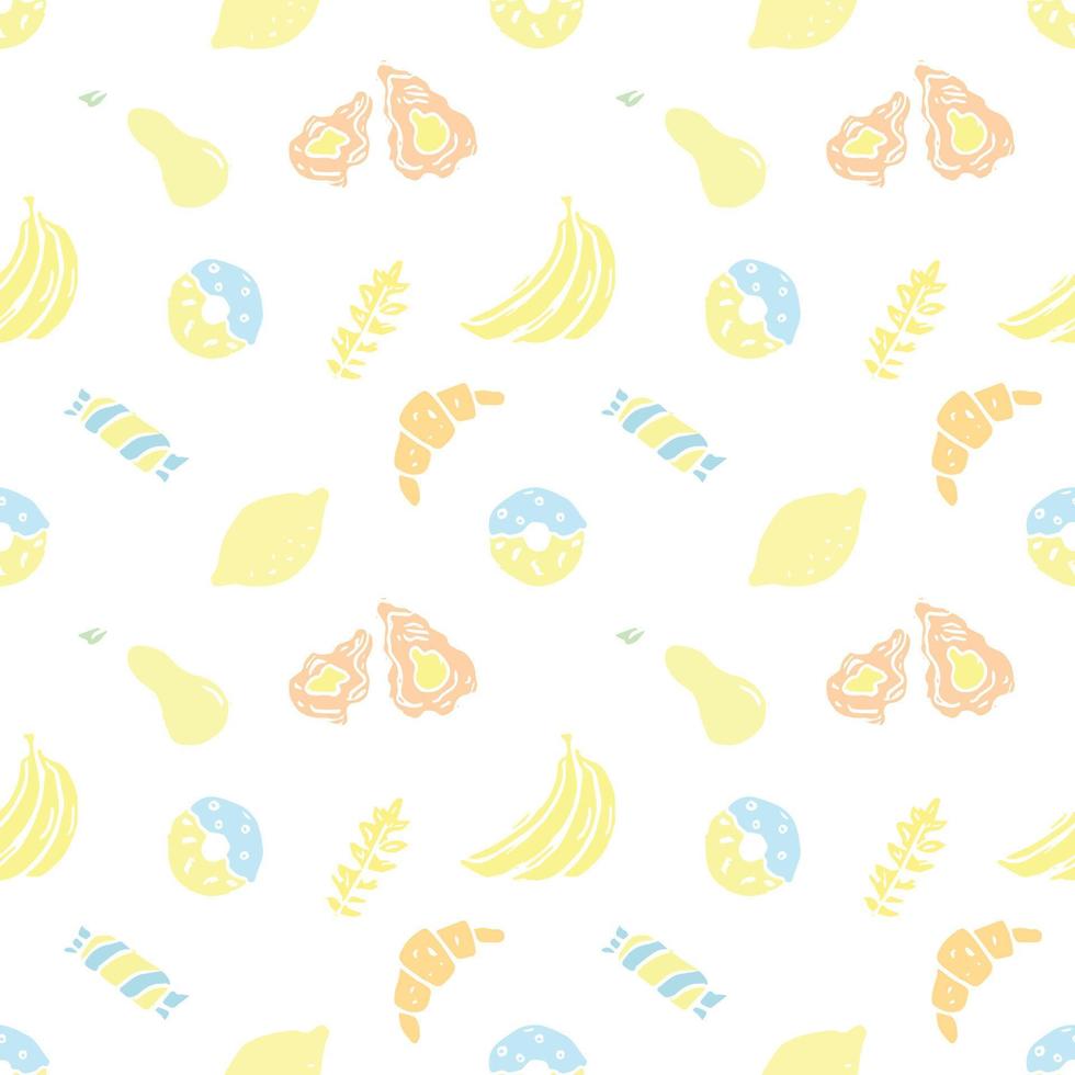 Seamless pattern with food icons. doodle food pattern. Food background vector