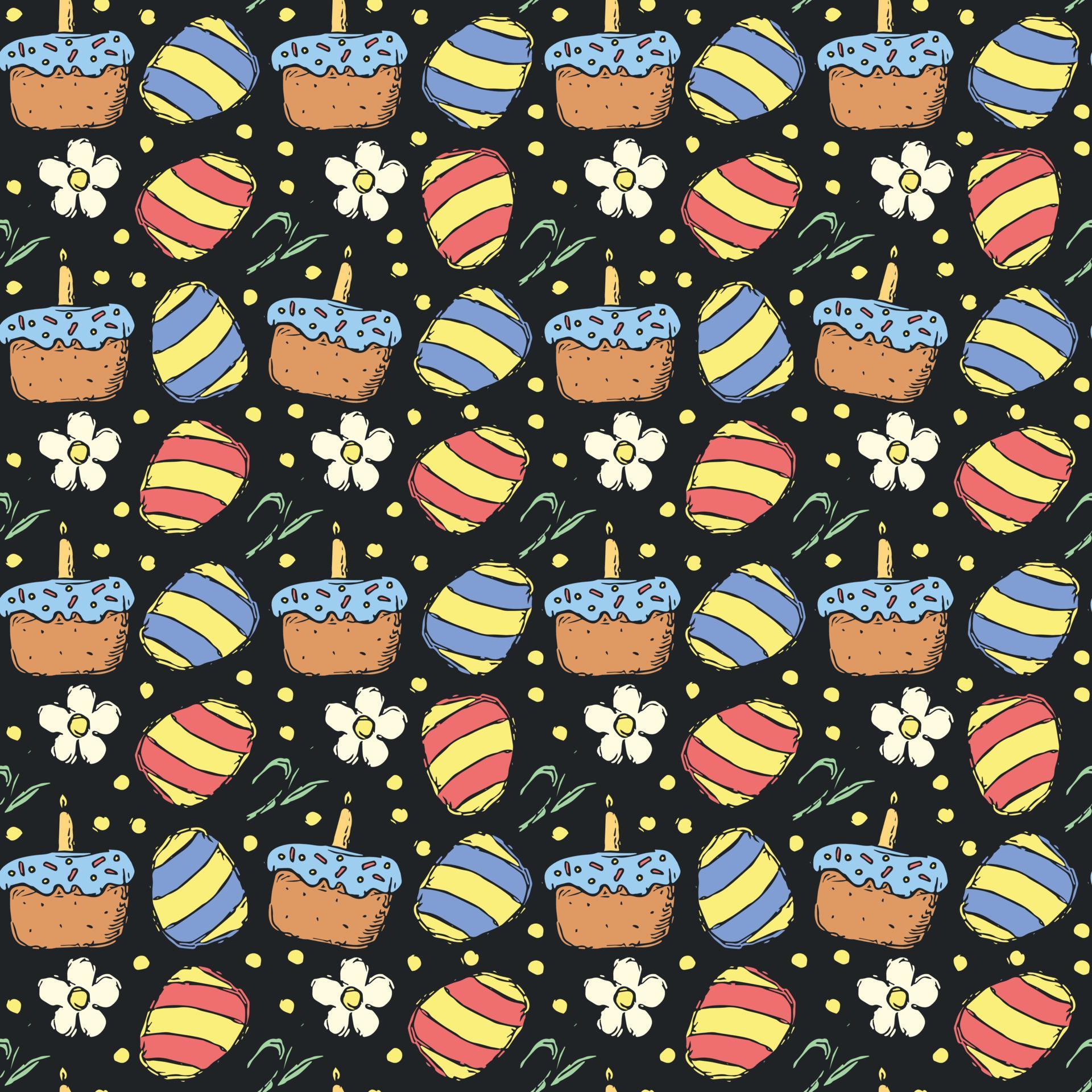 Easter pattern. Seamless pattern with easter icons. Easter background ...