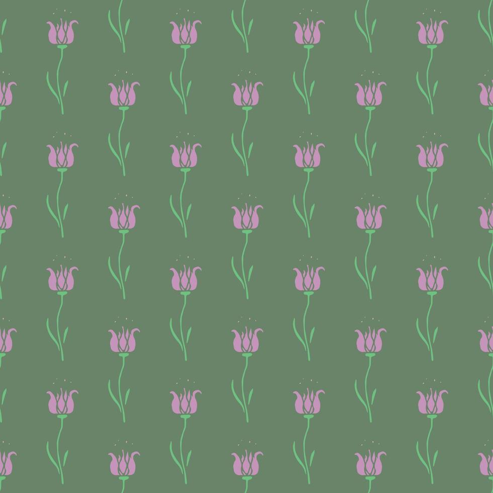 Seamless floral pattern. Doodle background with flowers. Spring pattern vector