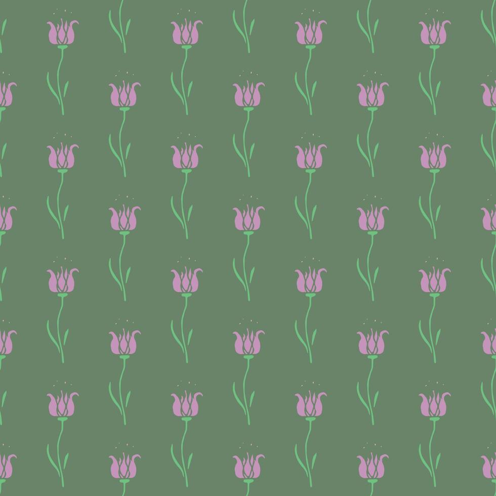 Seamless floral pattern. Doodle background with flowers. Spring pattern vector