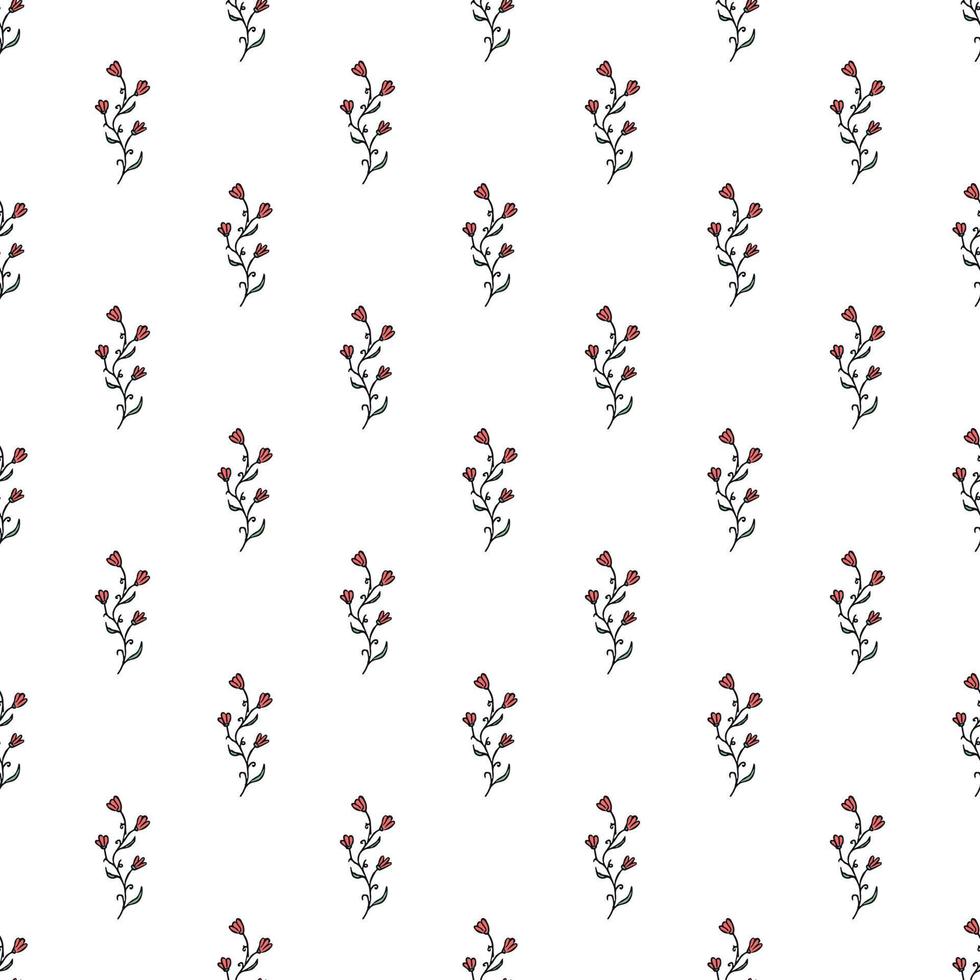 Seamless floral pattern. Doodle background with flowers. Spring pattern vector