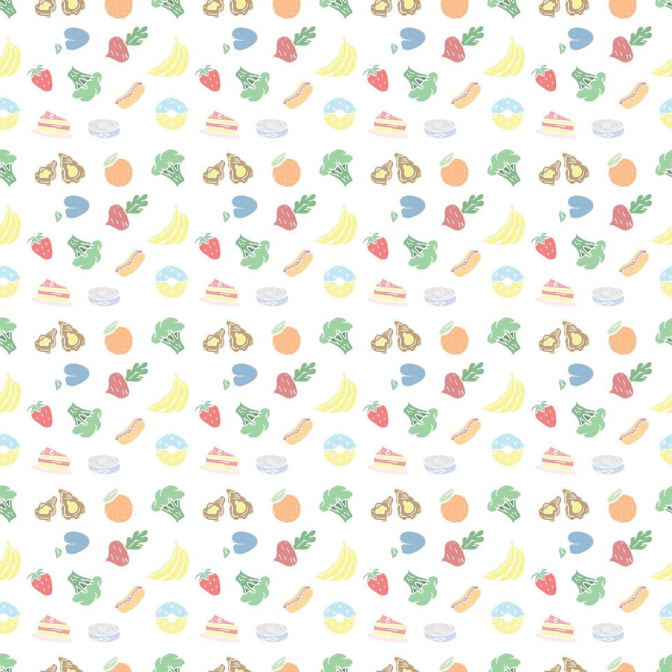 Seamless pattern with food icons. doodle food pattern. Food background vector