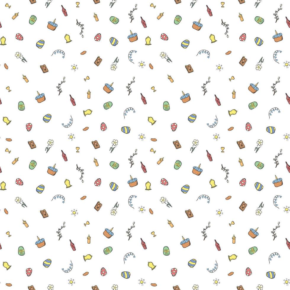 Easter pattern. Seamless pattern with easter icons. Easter background vector