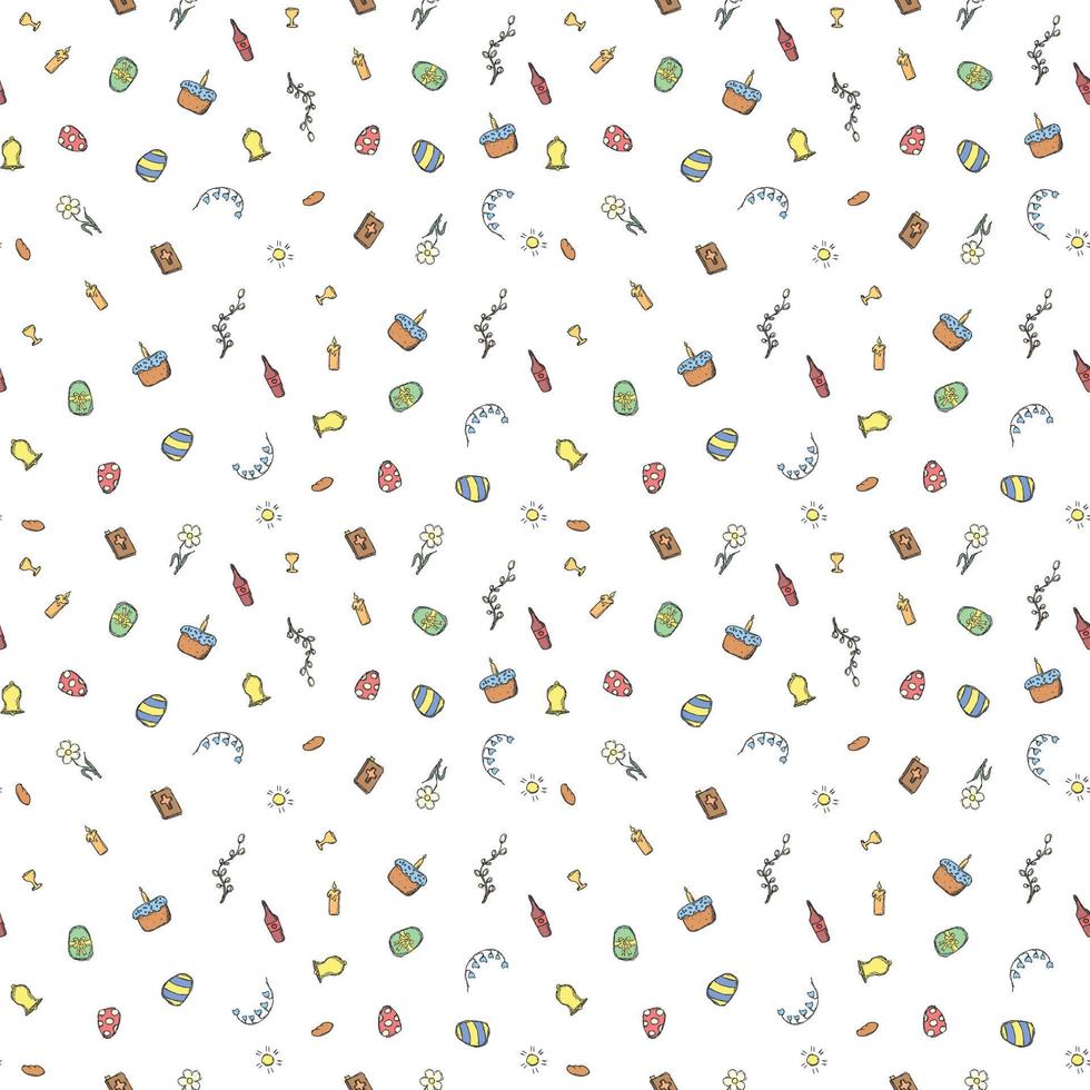 Easter pattern. Seamless pattern with easter icons. Easter background vector