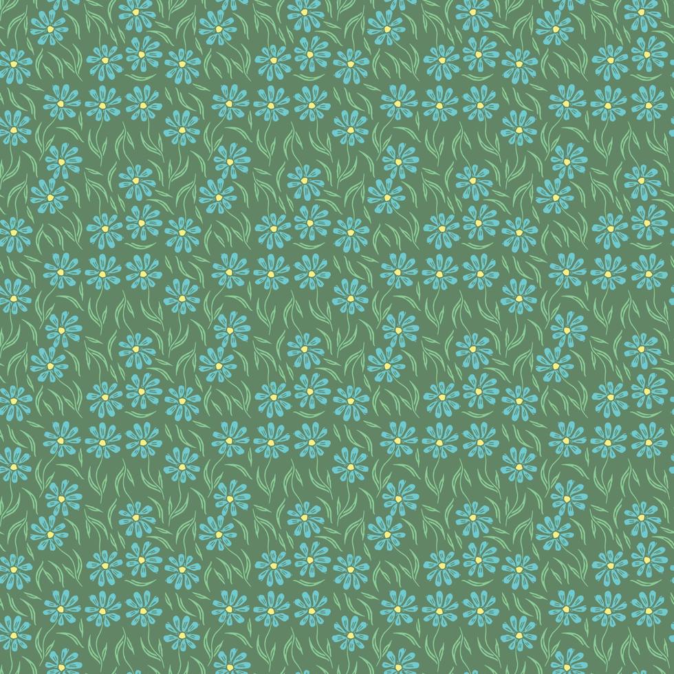 Seamless floral pattern. Doodle background with flowers. Spring pattern vector