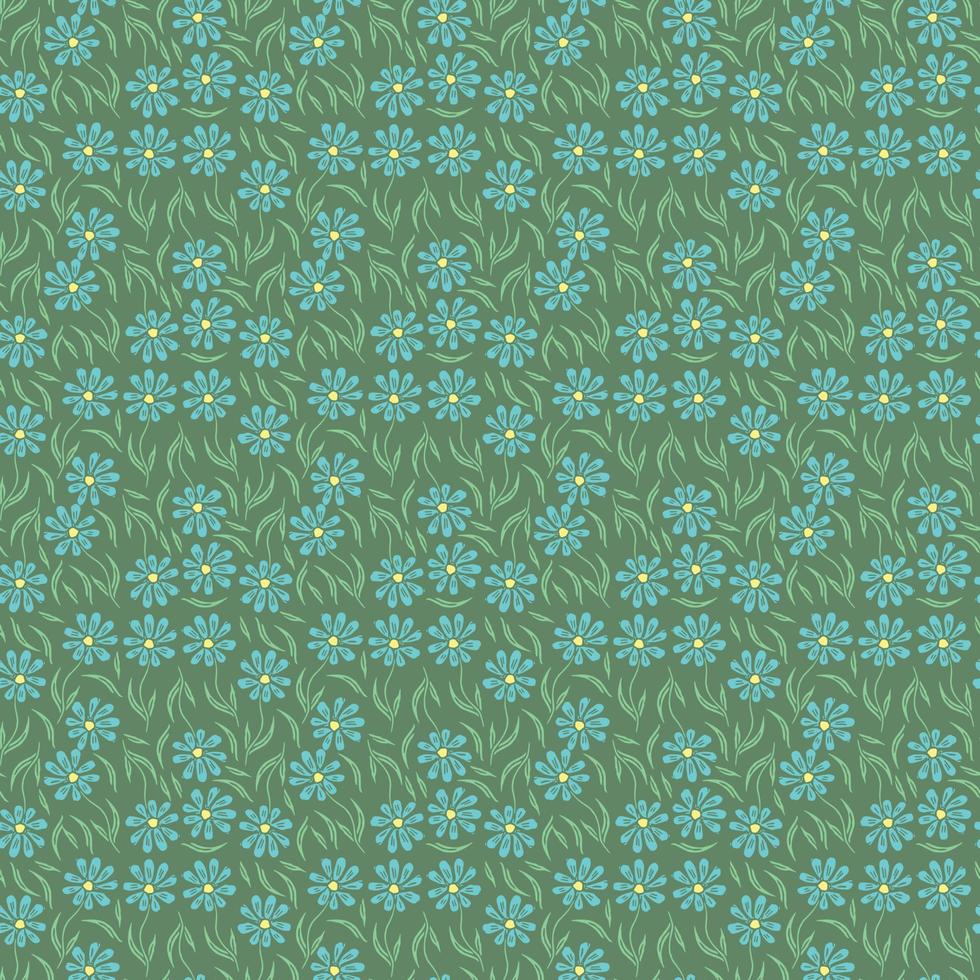 Seamless floral pattern. Doodle background with flowers. Spring pattern vector