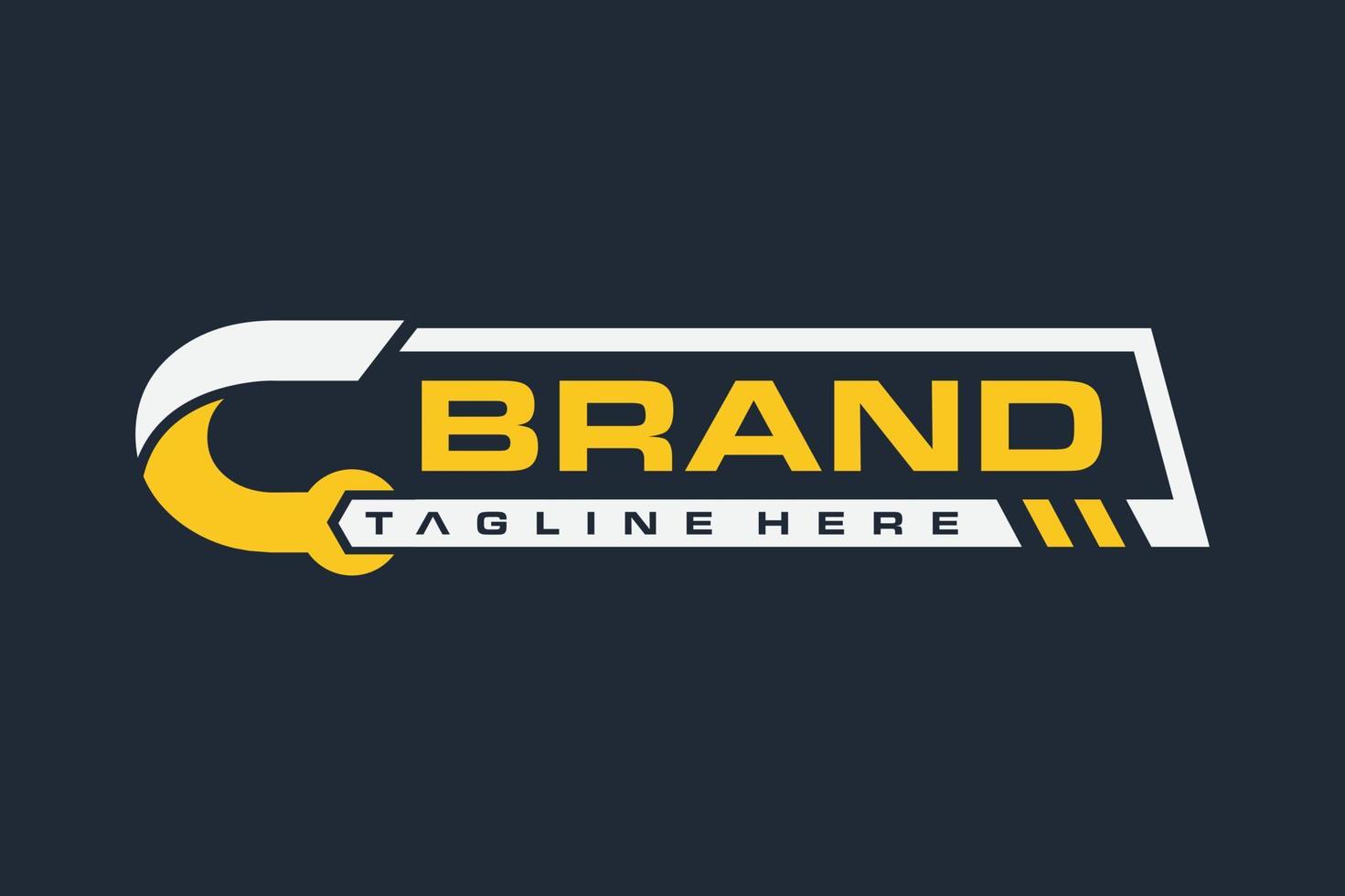 initial C wrench logo vector