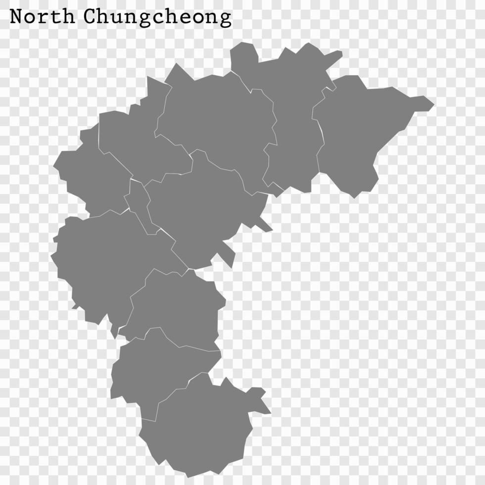 mapa de alta calidad provincia de corea del sur vector