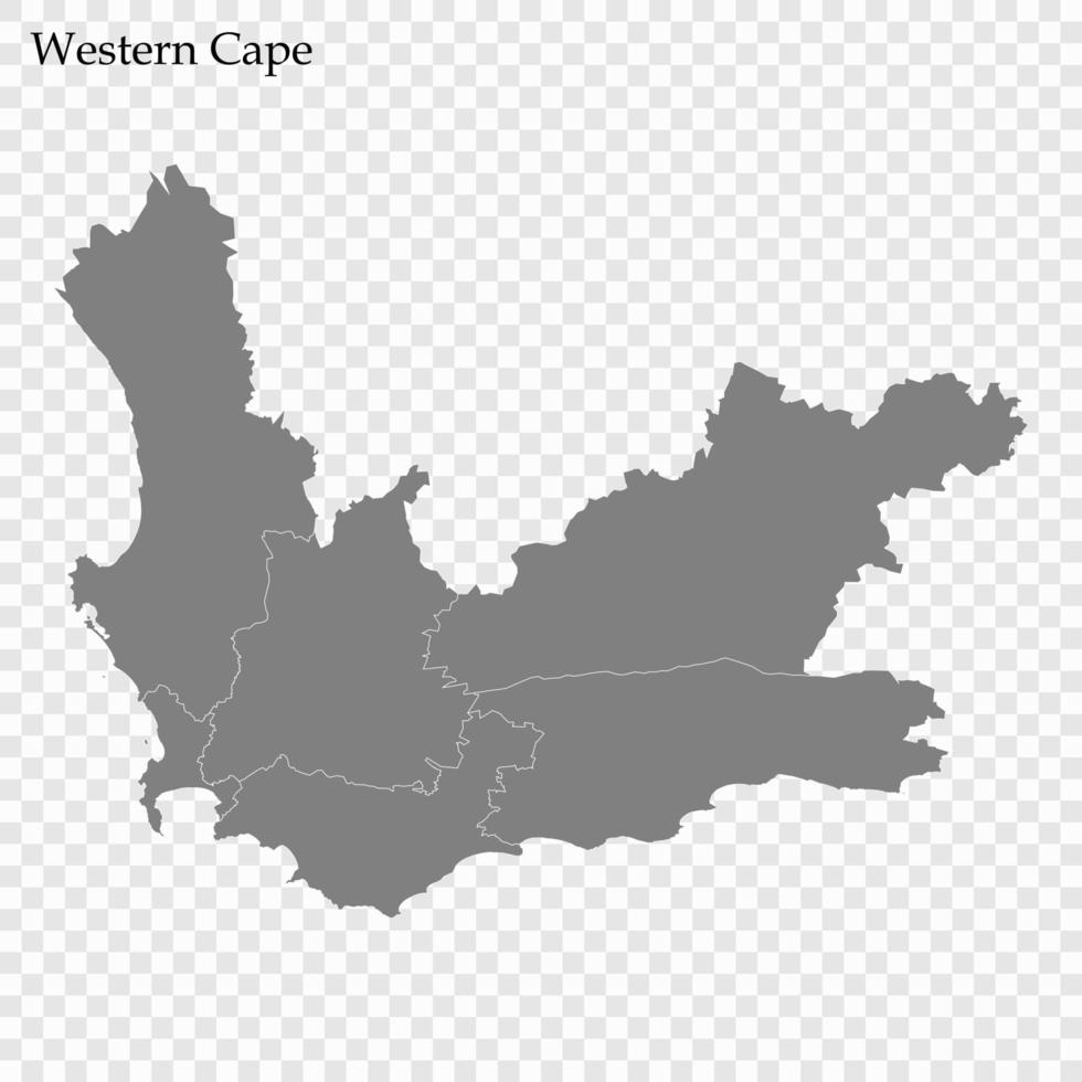 High Quality map is a province of South Africa vector
