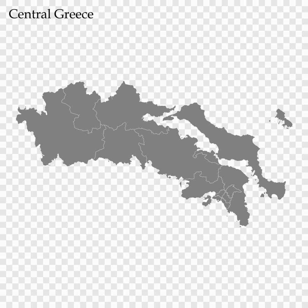 High Quality map of  region of Greece vector