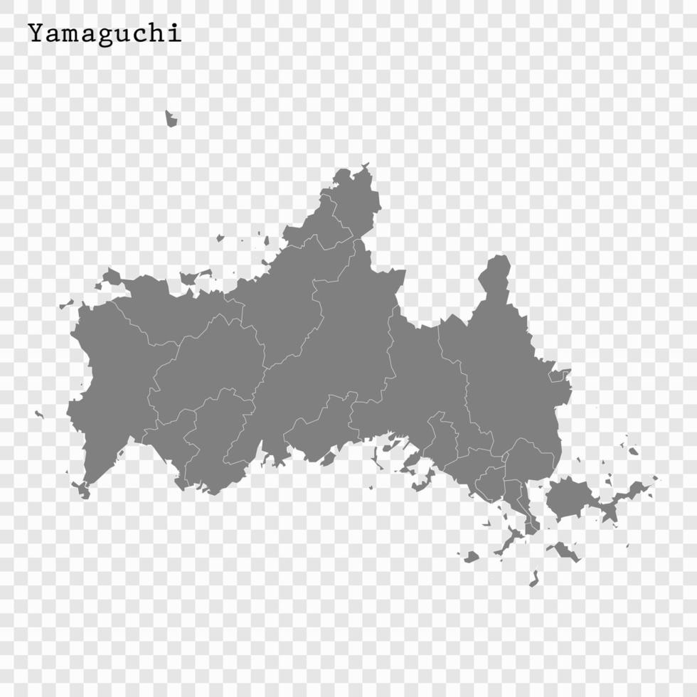 High Quality map prefecture of Japan vector