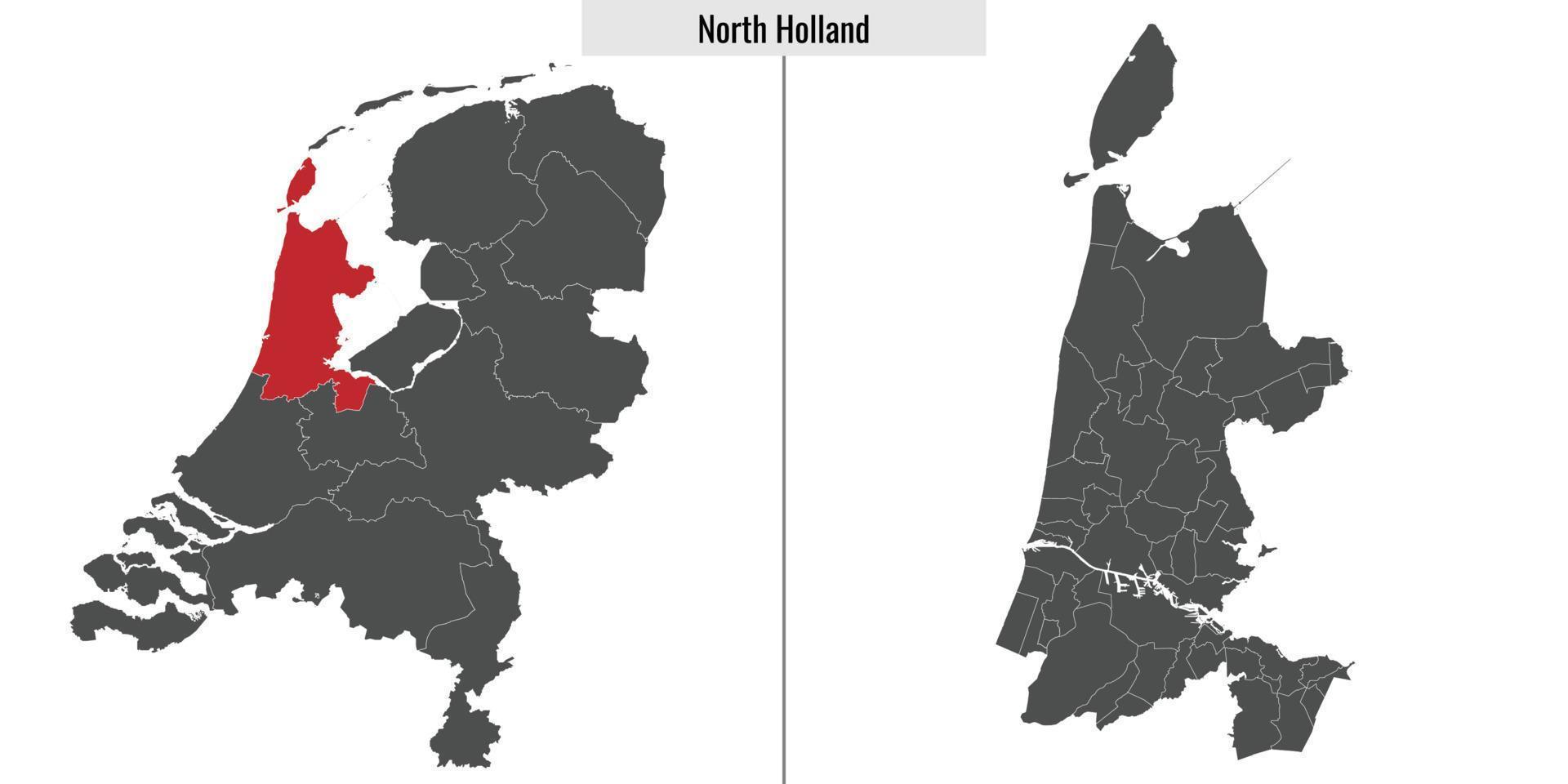 map region of Netherlands vector