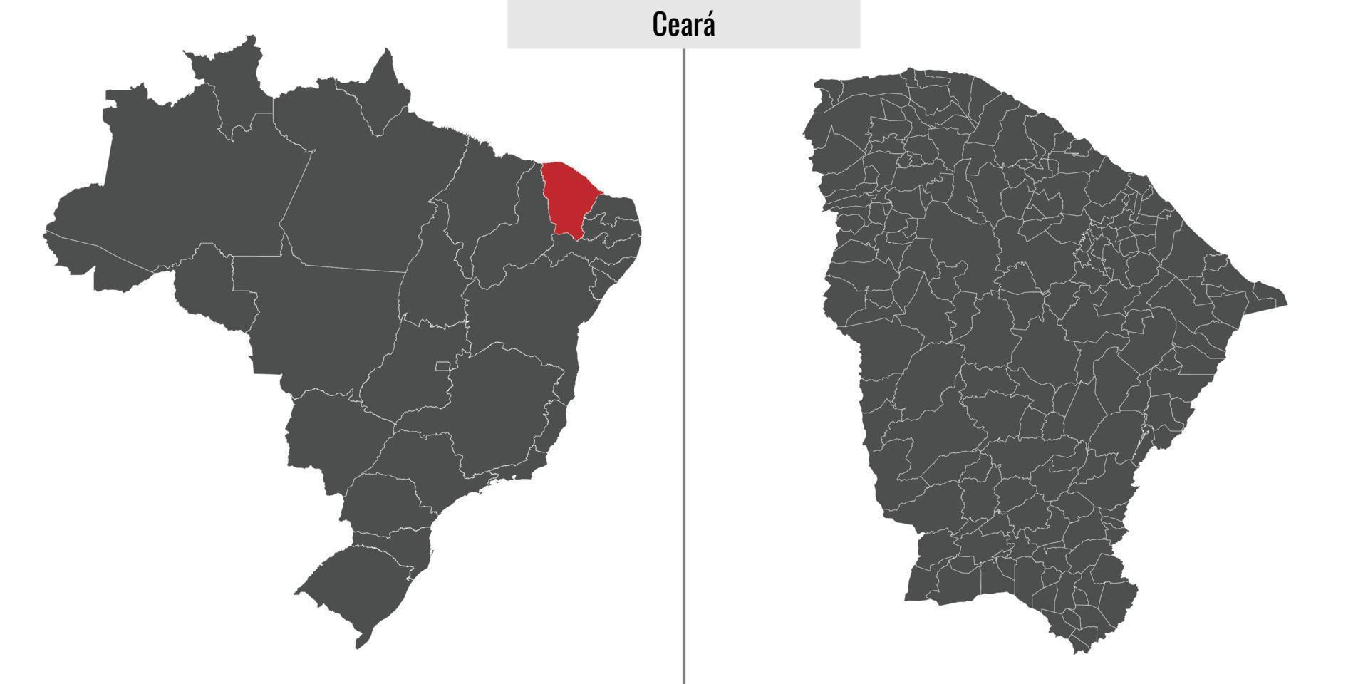 mapa estado de Brasil vector