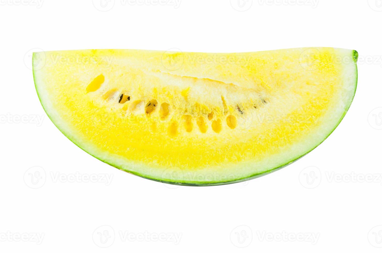 Slice  watermelon Yellow on white background photo