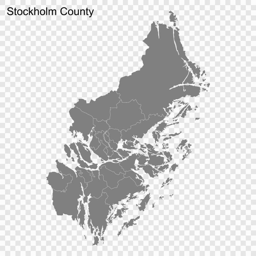 High Quality map is a county of Sweden vector