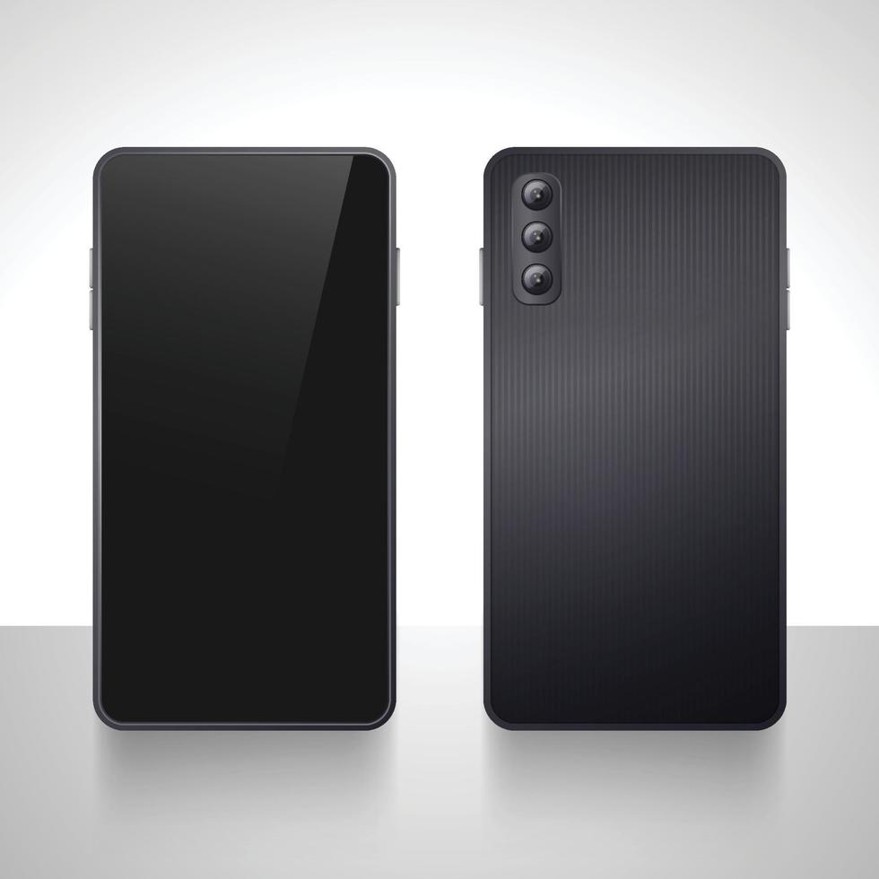 3D Black Mobile Phone Mockup vector