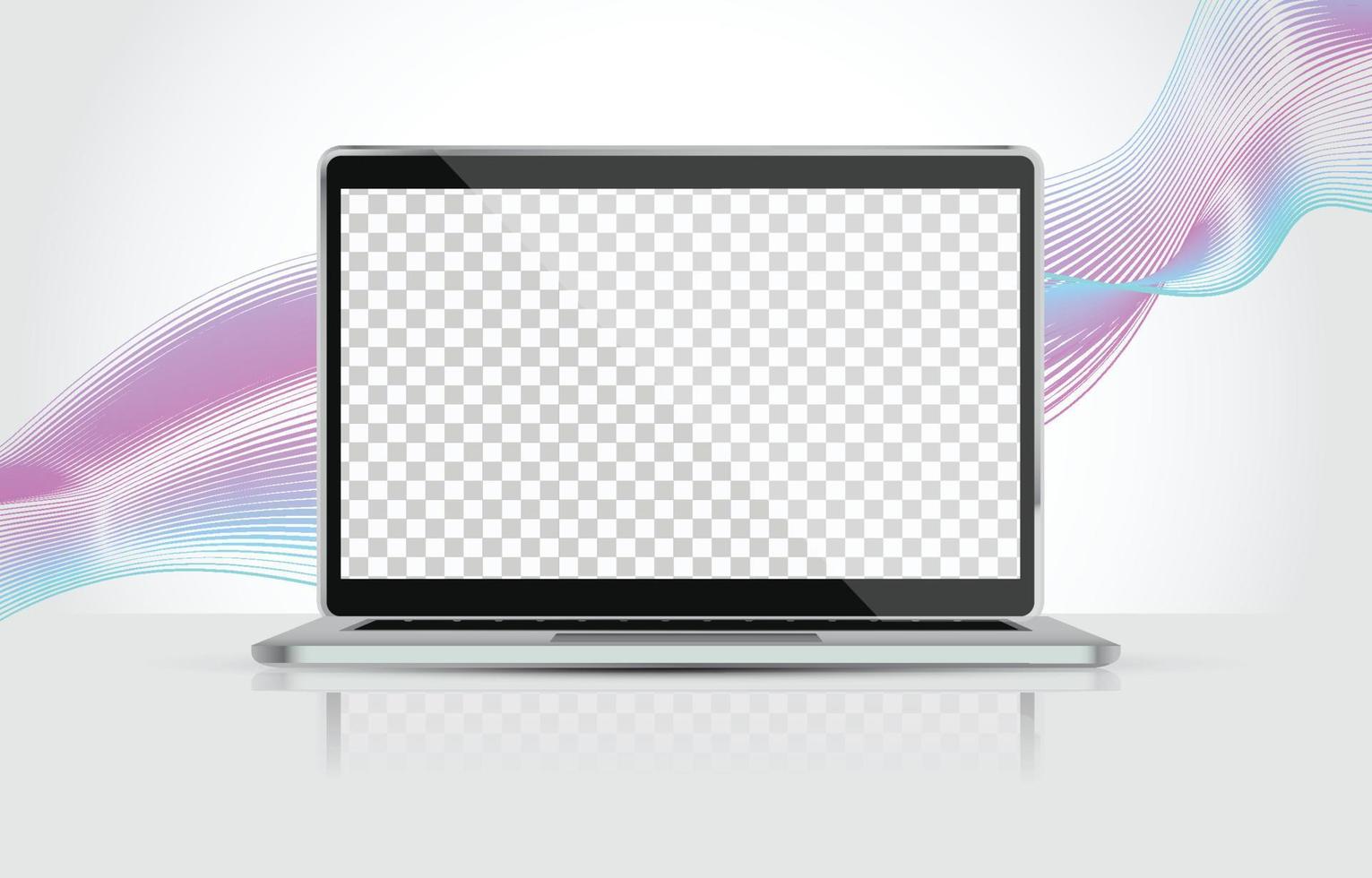 Realistic Laptop Mockup With Empty Screen vector