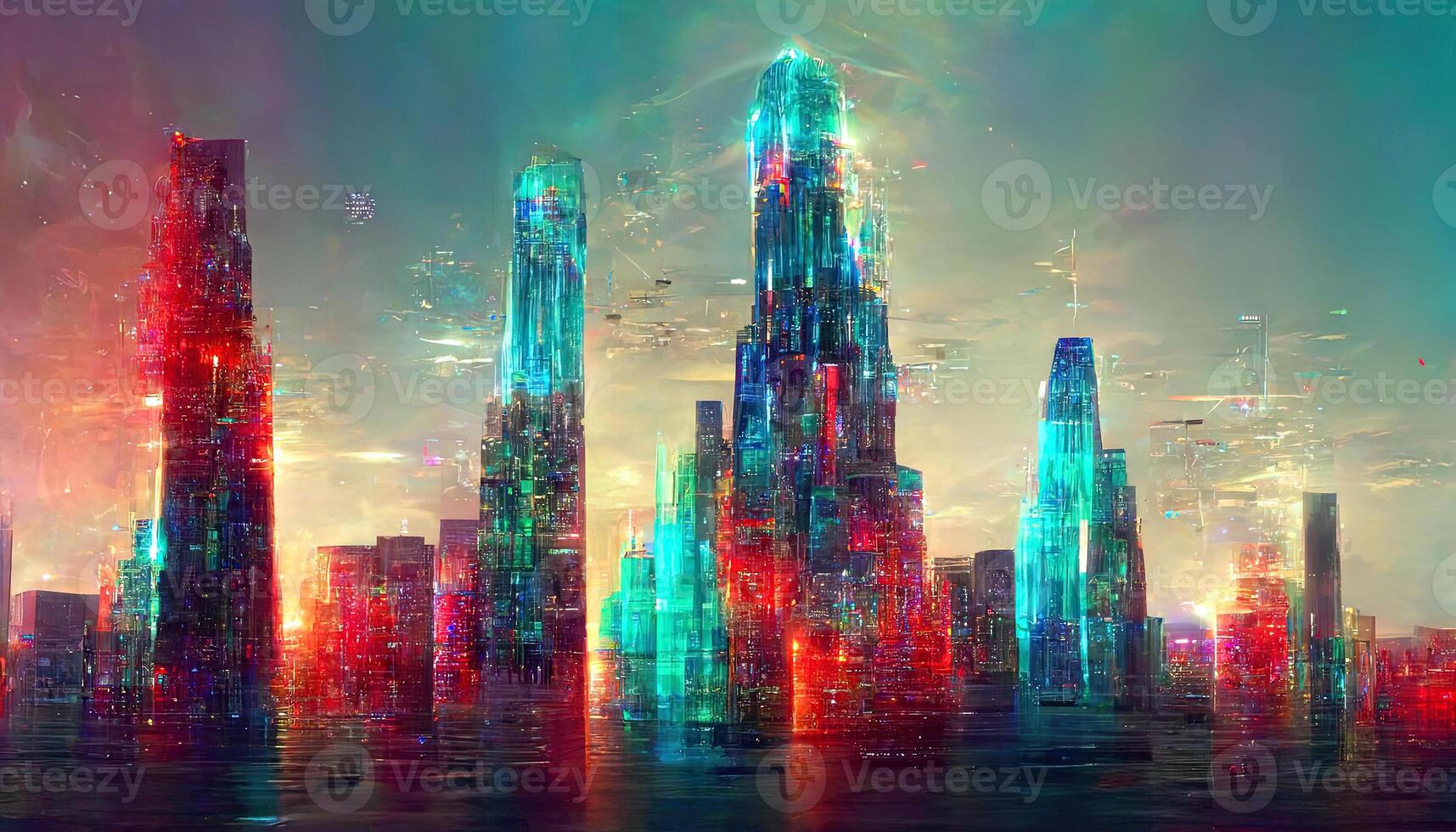 3d abstract urban financial structure analysis of big data. photo