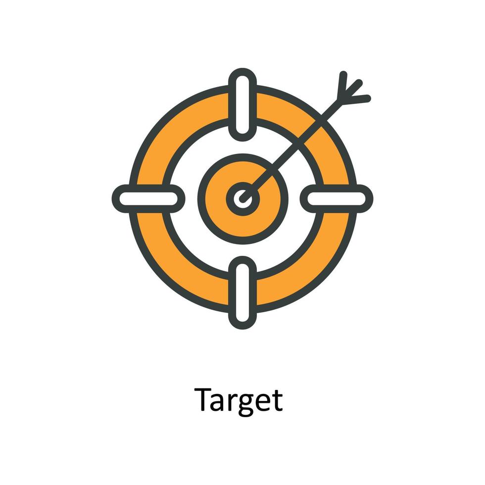 Target  Vector  Fill outline Icons. Simple stock illustration stock