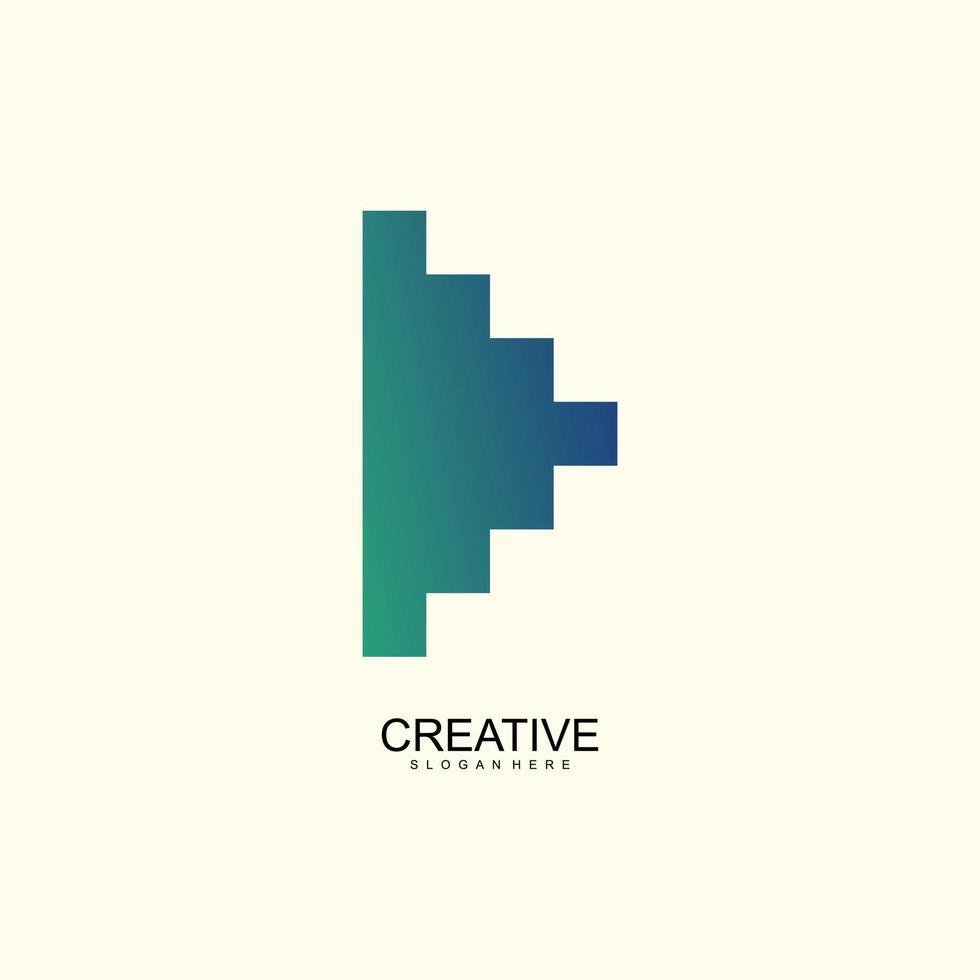 Design logo with play creative box grid element concept vector