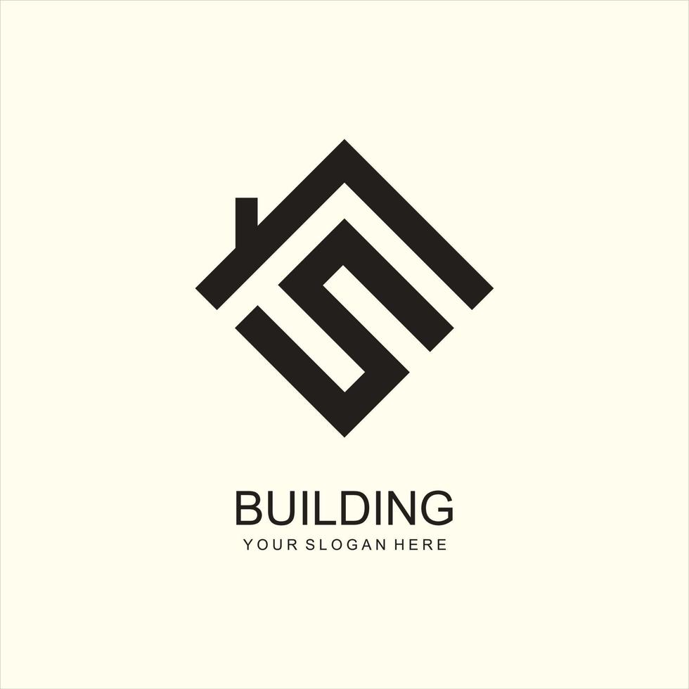 Building logo design with creative house element concept premium vector