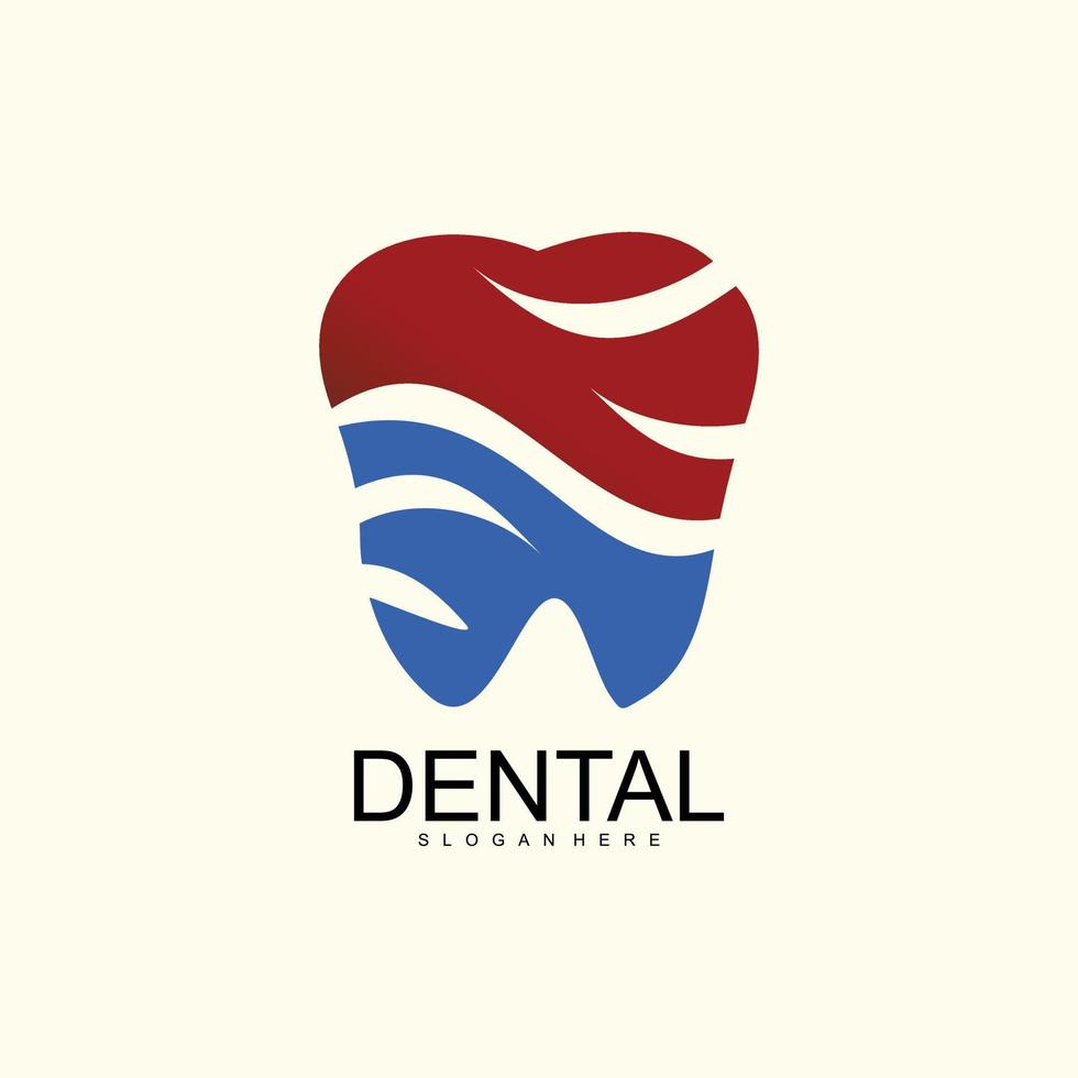 dental Estados Unidos logo diseño con bandera concepto vector