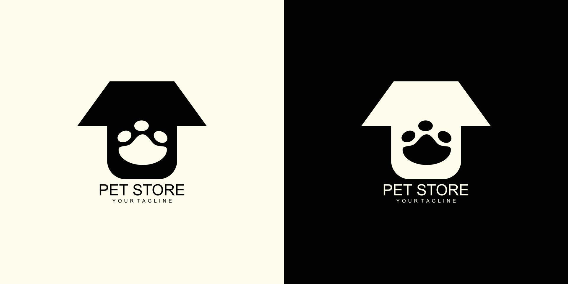 Pet care logo design with unique idea for business vector